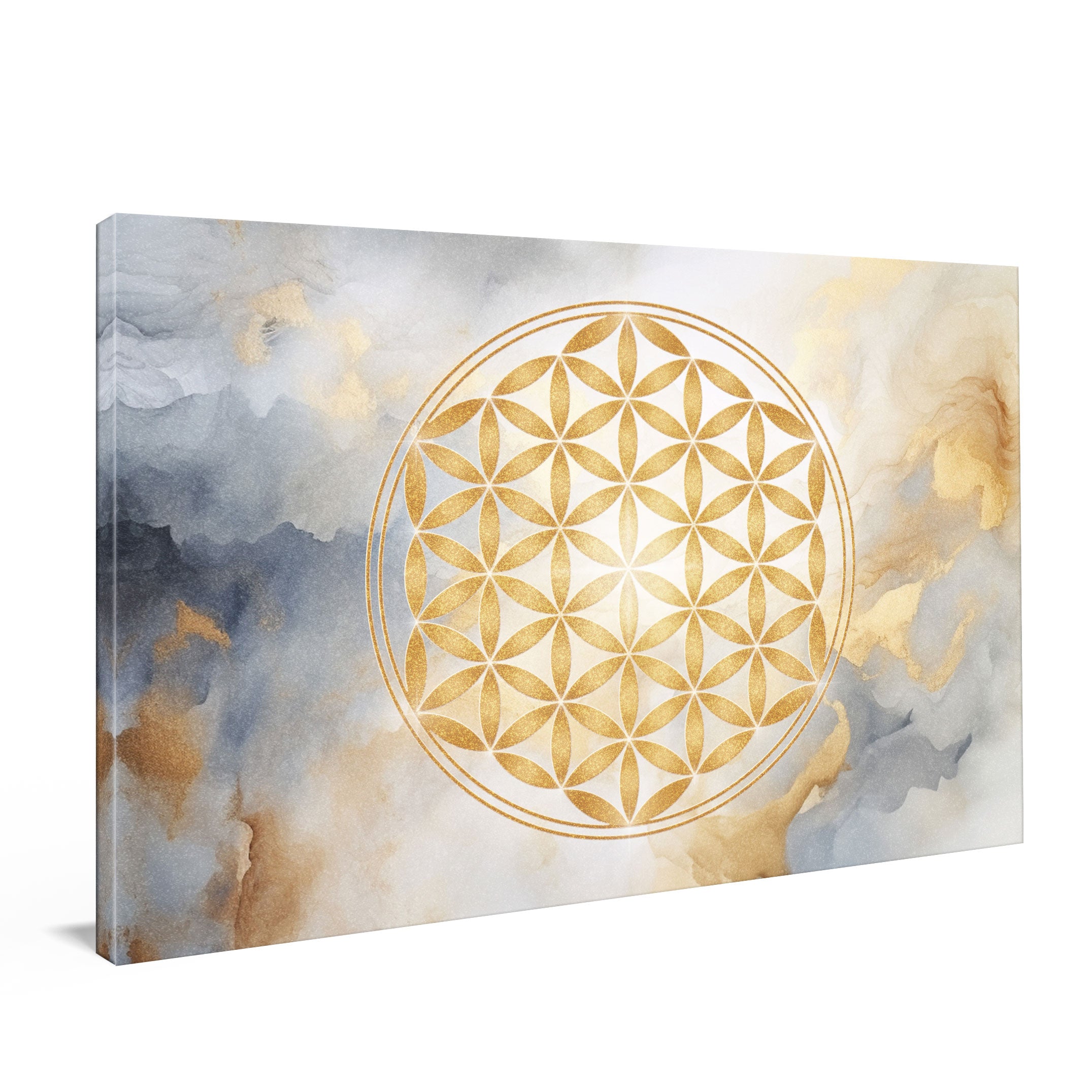 Blume des Lebens, Aquarell-Gold