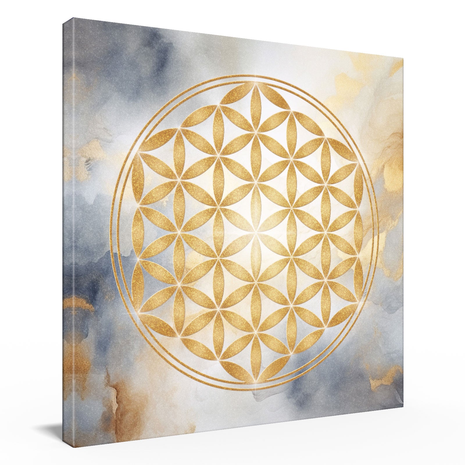 Blume des Lebens, Aquarell-Gold