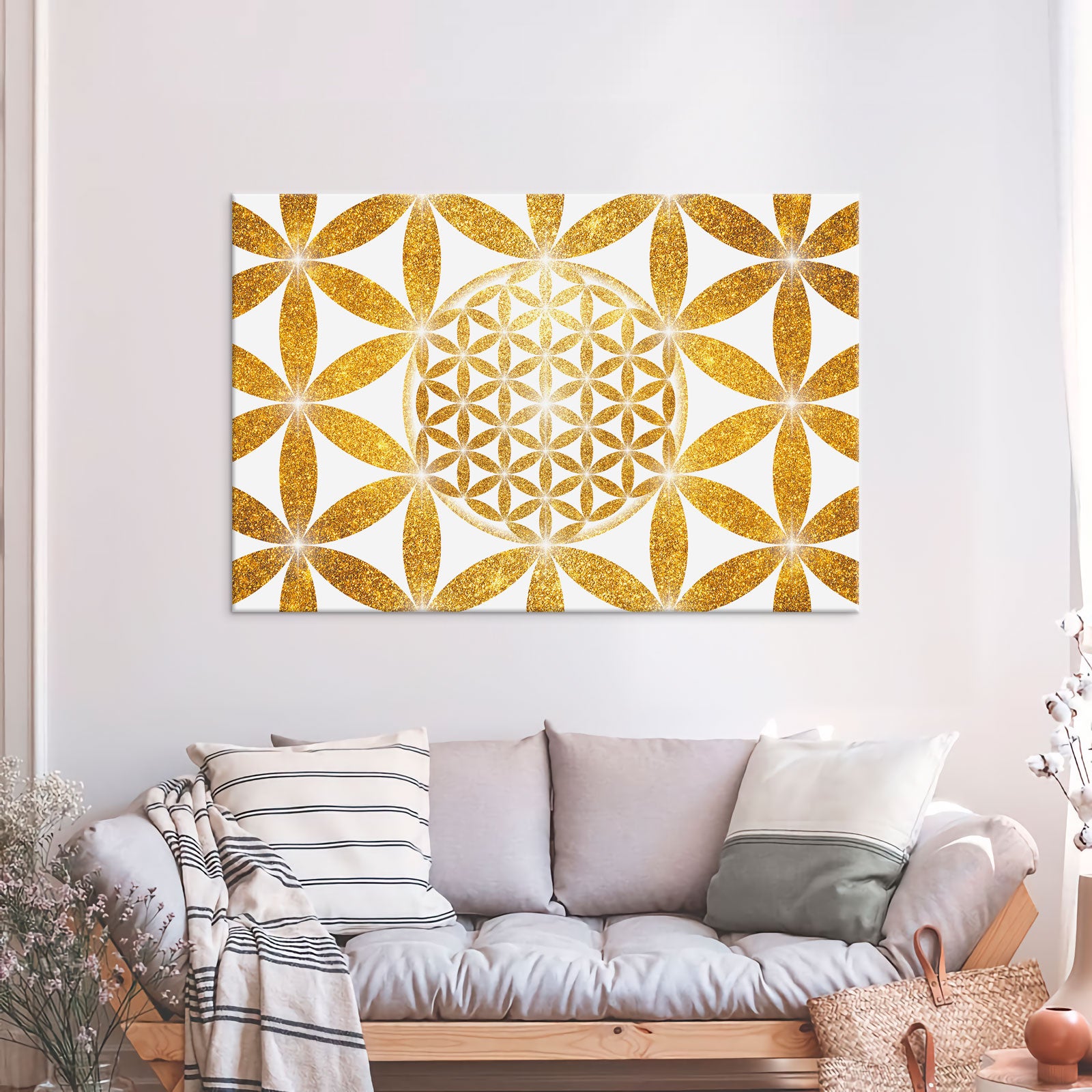 Blume des Lebens, Gold-Weiß