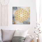 Blume des Lebens, Aquarell-Gold