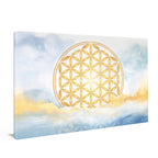 Blume des Lebens, Aquarell-Gold im Meer