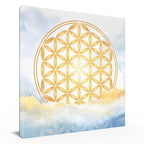 Blume des Lebens, Aquarell-Gold im Meer