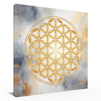 Blume des Lebens, Aquarell-Gold