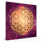 Blume des Lebens, gold/rubin-violett