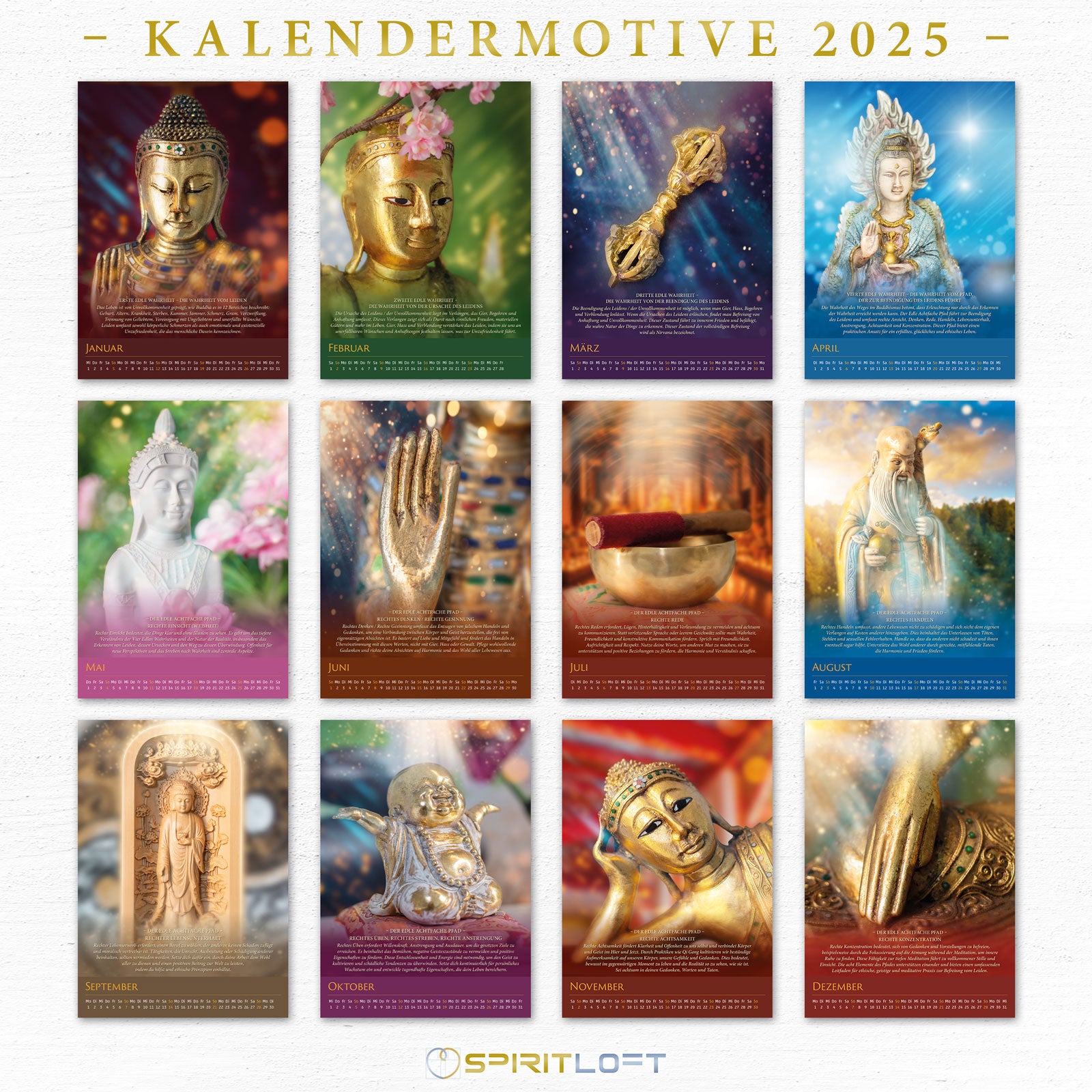 Buddhas Weg – Wandkalender 2025
