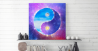 Yin-Yang/Taijitu 'blau-violett', Leinwand 60x60 cm