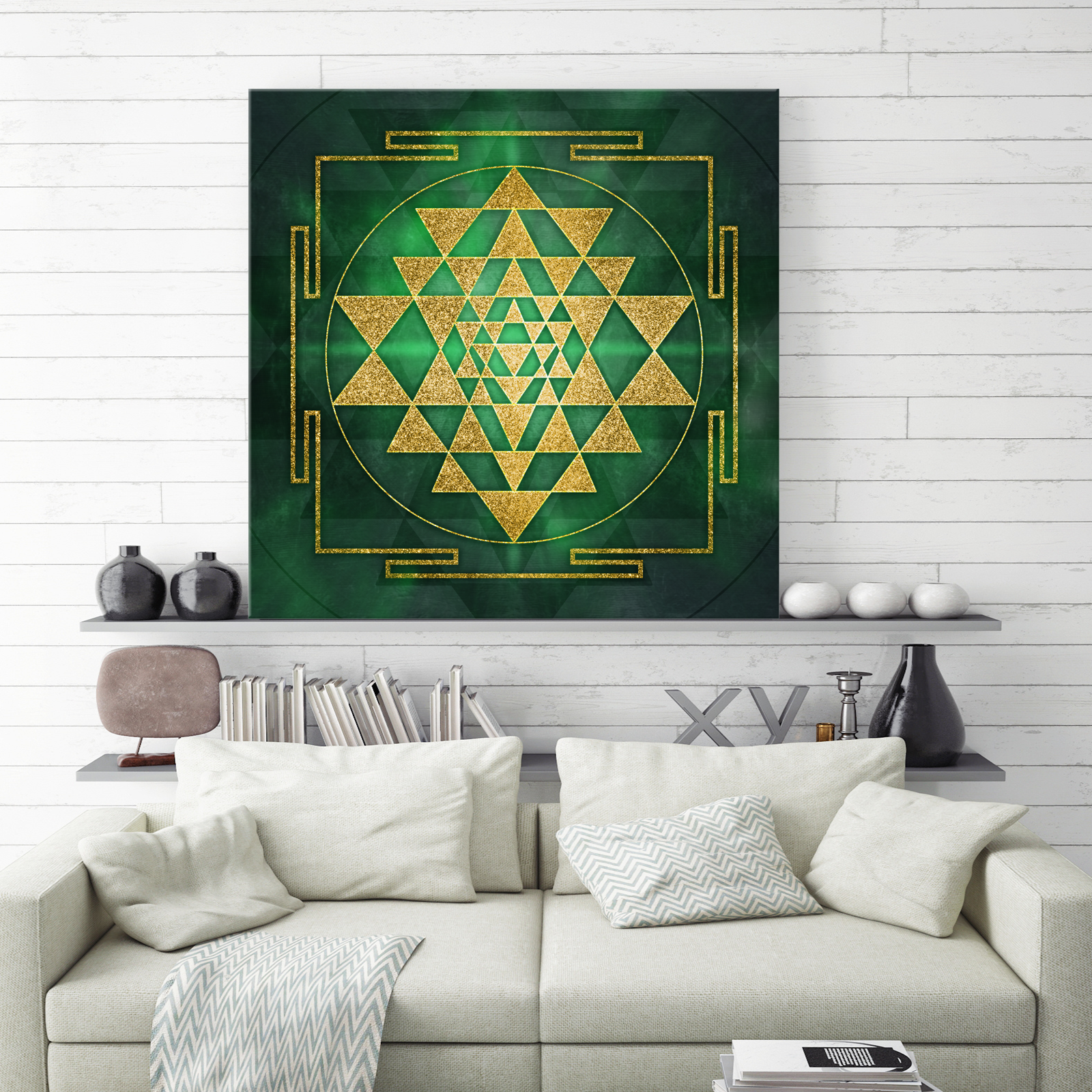 Sri Yantra gold/smaragd