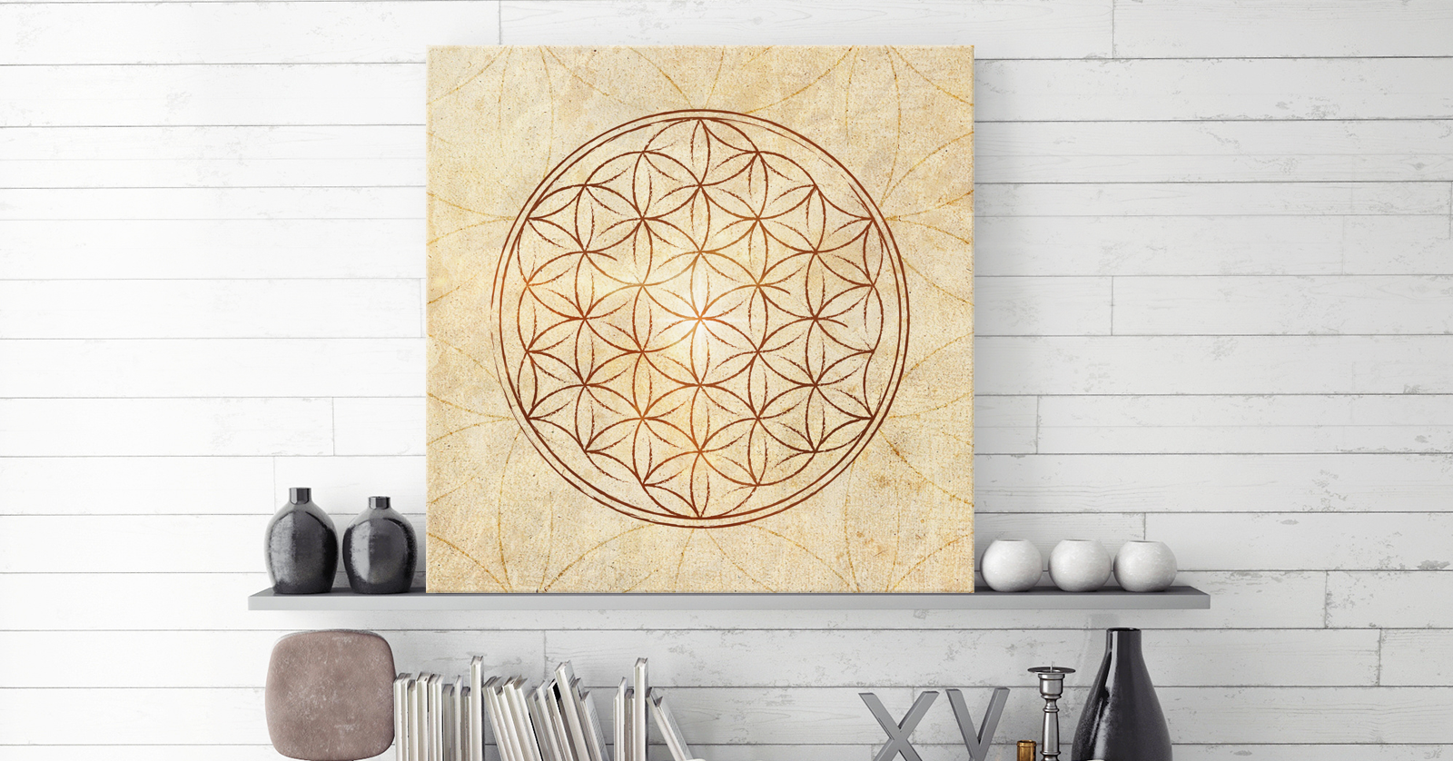 Blume des Lebens »Da Vinci Style« Leinwand