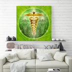 Äskulapstab, Leinwand 60x60 cm