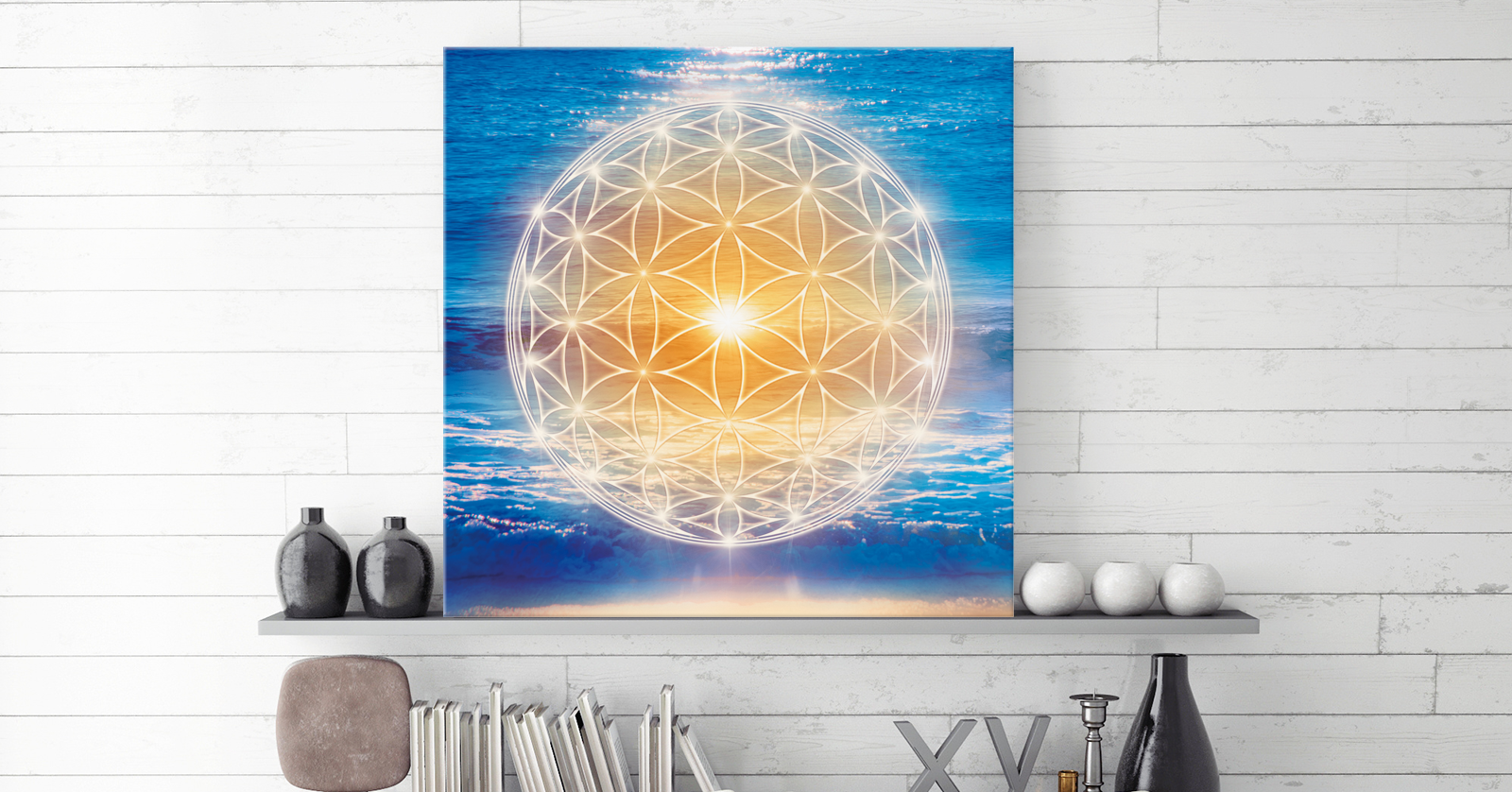 Blume des Lebens, Leinwand 60x60 cm