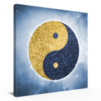 Yin-Yang/Taijitu 'gold-dunkelblau', Leinwand