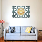 Blume des Lebens gold/silberblau