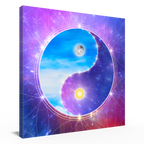 Yin-Yang/Taijitu 'blau-violett', Leinwand 60x60 cm